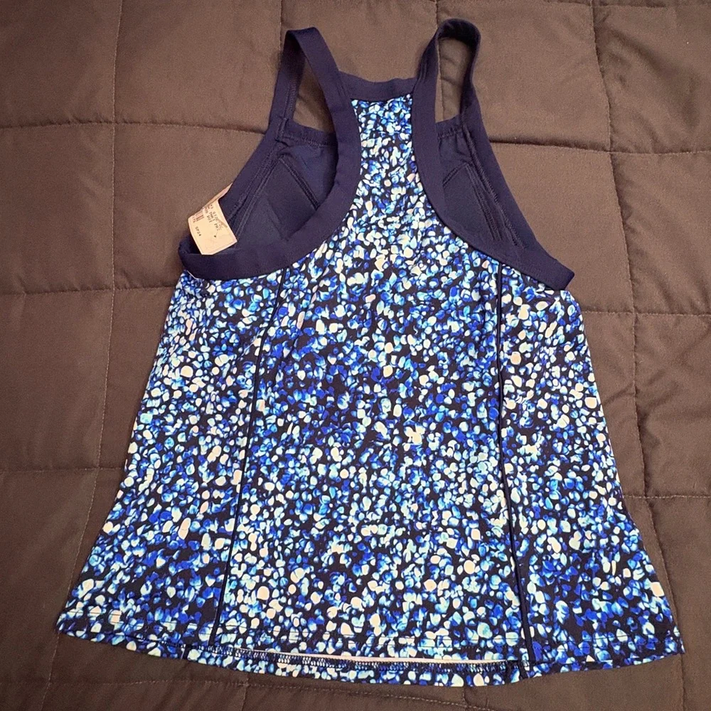 High Neck Zip Front Racerback Tankini Swimsuit Top - Size: 4 Long - NWT